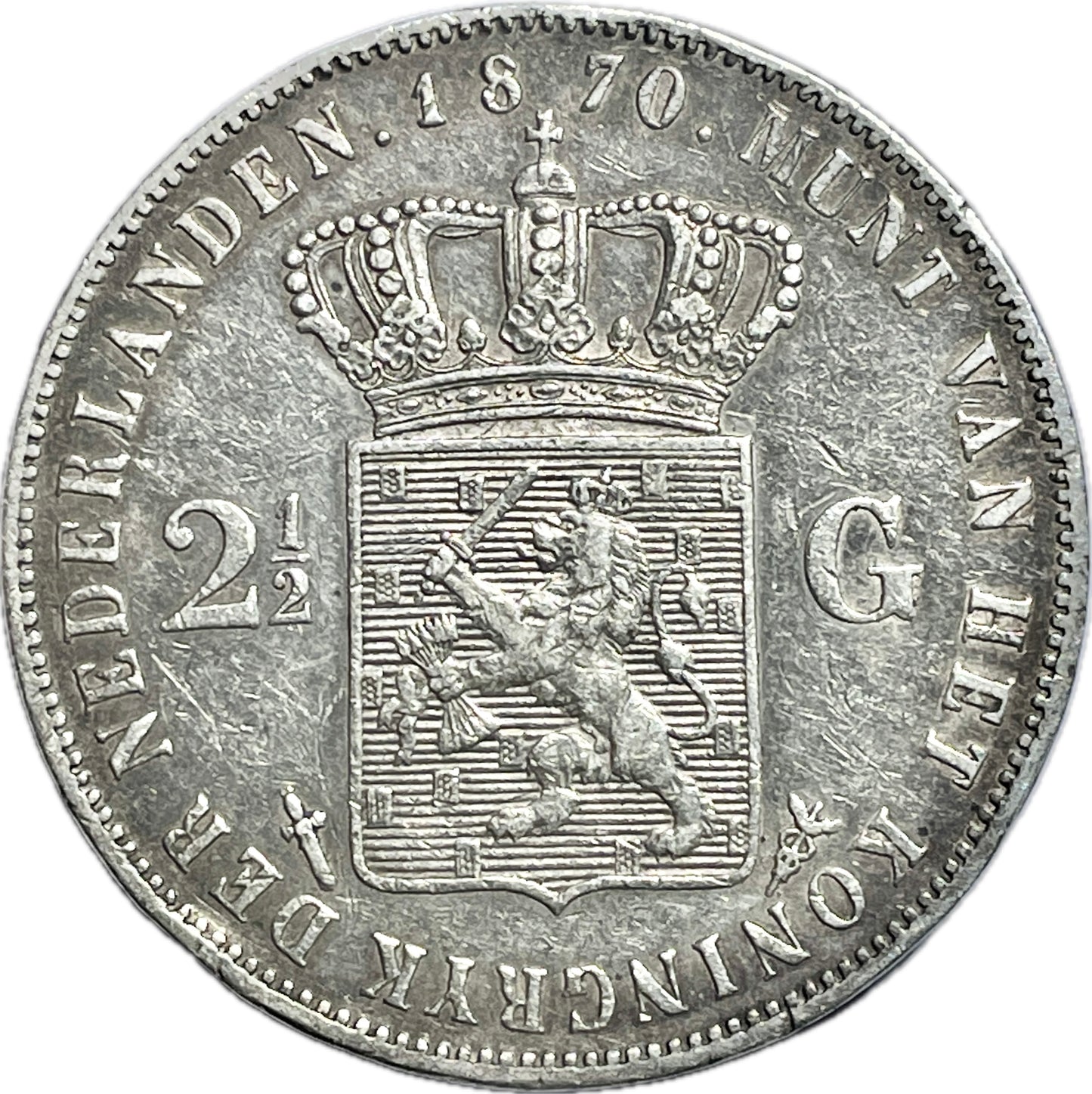 Países Bajos - 1870 - 2 y 1/2 Gulden