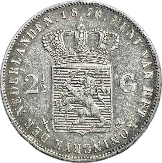 Países Bajos - 1870 - 2 y 1/2 Gulden