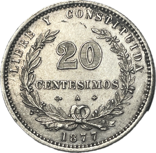 Uruguay - 1877 - 20 Centésimos - SIn Circular