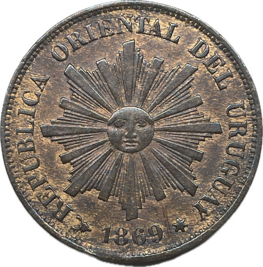 MU_ Uruguay - 1 Centésimo - 1869