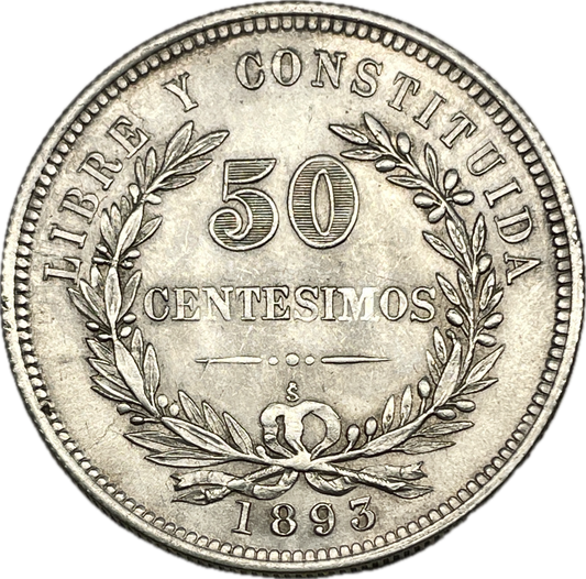 MU_ Uruguay - 50 Centésimos - 1893