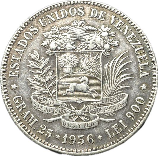 AM_ Venezuela - 5 Bolivares - 1936