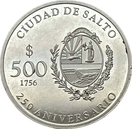 MU_ Uruguay -  500 Pesos, 250 Aniversario de Ciudad de Salto - 2006