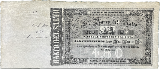 Uruguay - 1858 - 480 Centésimos, Banco de Salto