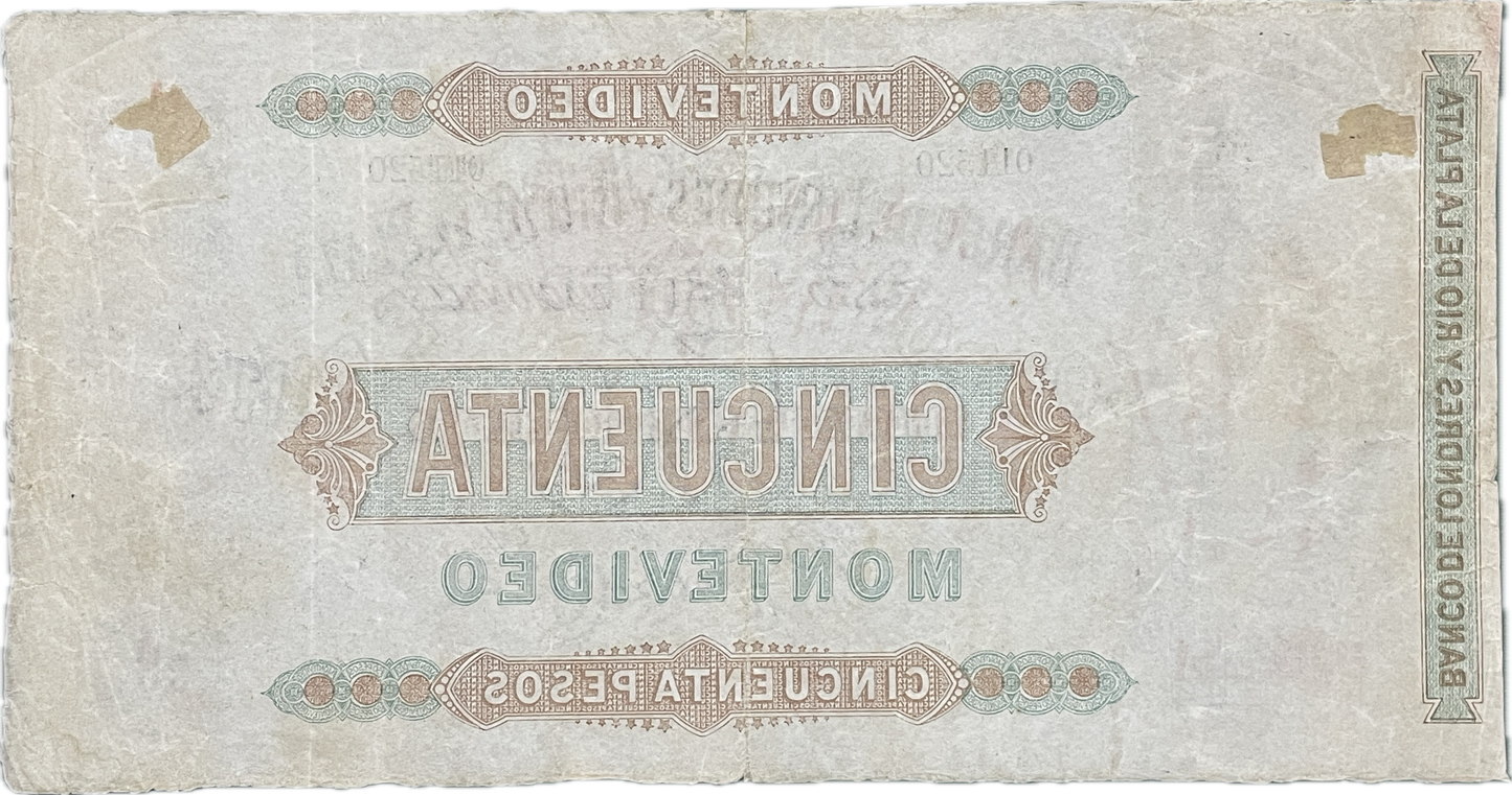 Uruguay - 1872 - 50 Pesos - Banco de Londres