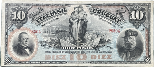 Uruguay - 1887 - 10 Pesos - Banco Italiano del Uruguay