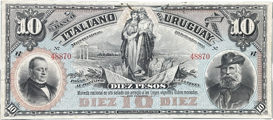 Uruguay - 1887 - 10 Pesos - Banco Italiano del Uruguay