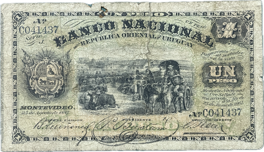 Uruguay - 1887 - 1 Peso, Banco Nacional