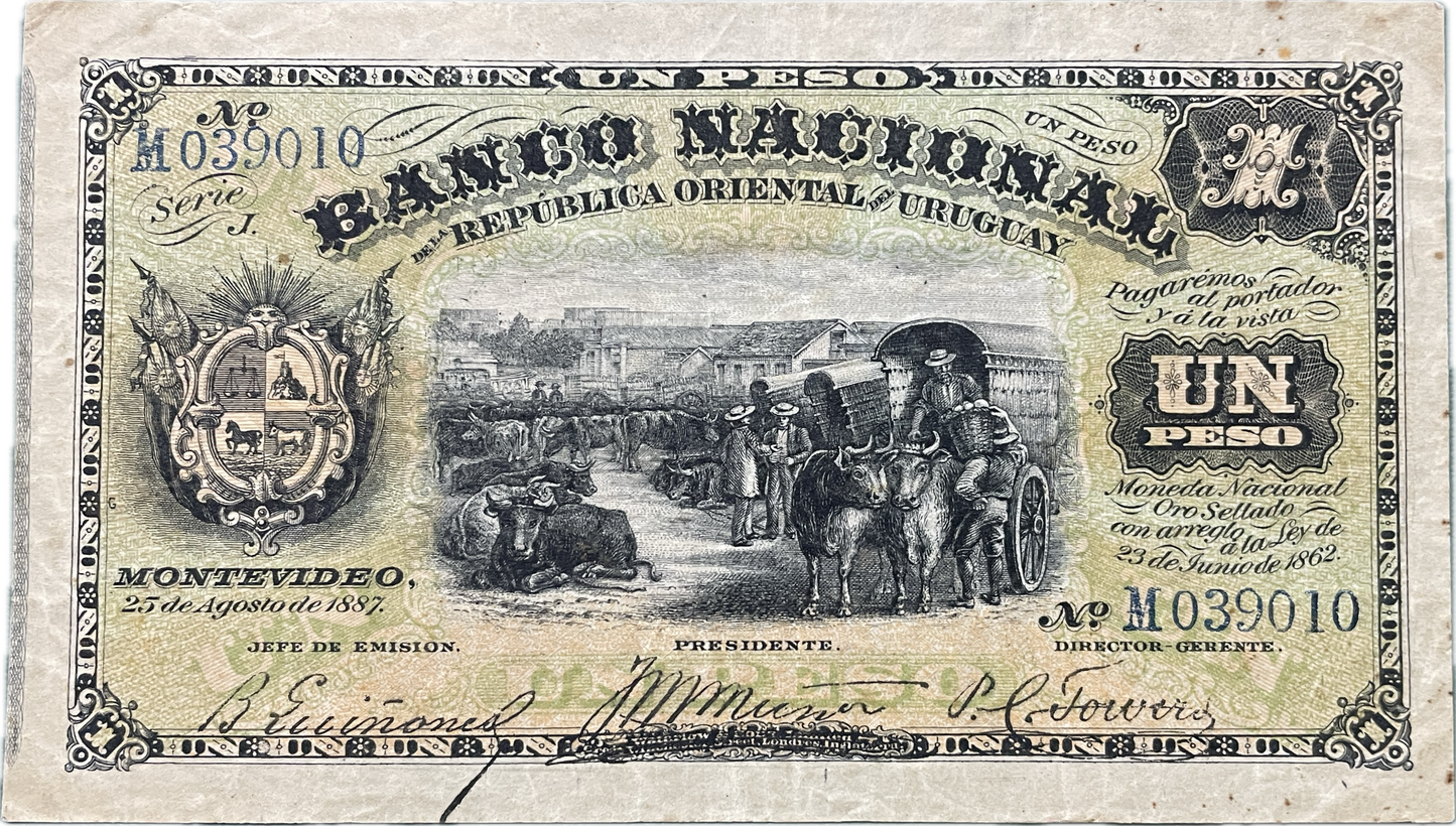 Uruguay - 1887 - 1 Peso, Banco Nacional