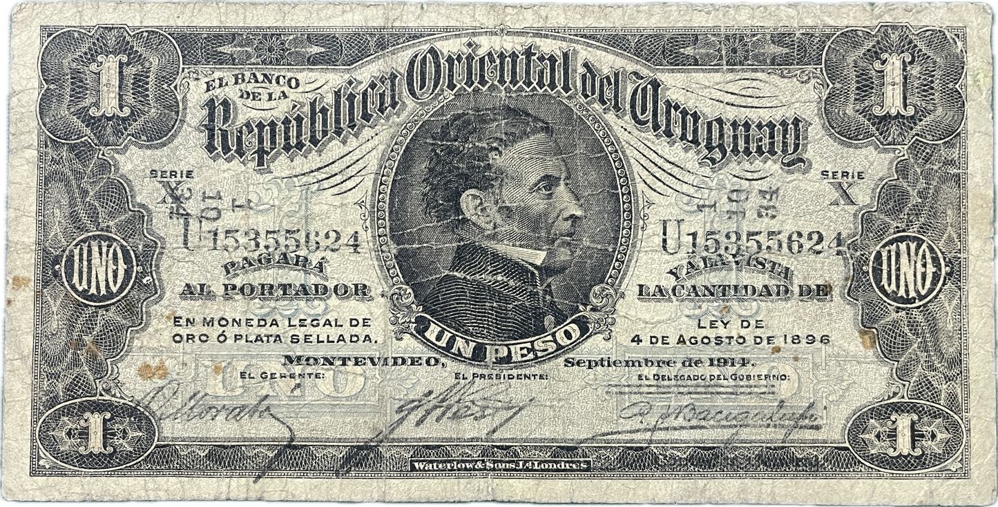 Uruguay - 1914 - 1 Peso - 4.III.25 - Banco de la República Oriental del Uruguay