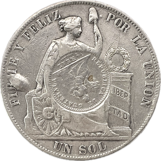 Guatemala - 1894 - 1/2 real sobre 1 Sol de Perú