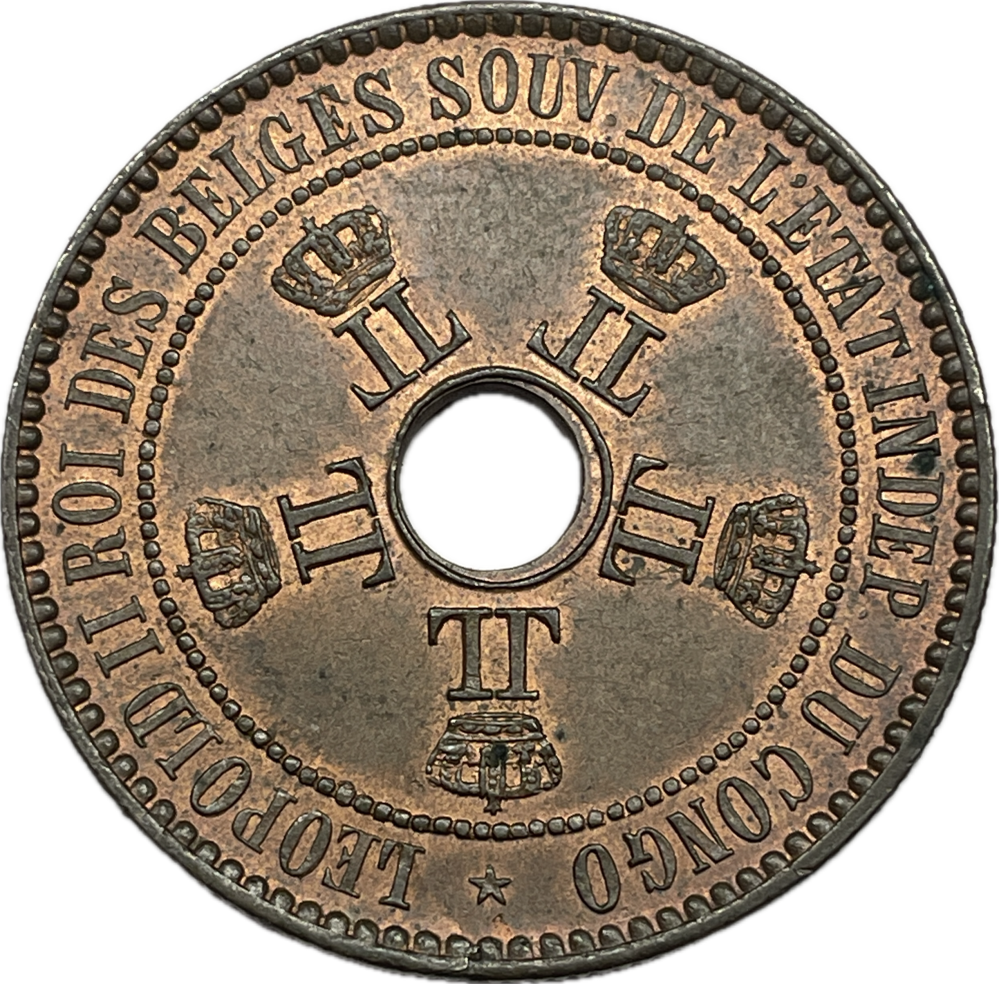 Congo Belga - 1888 - 5 Cent - Sin Circular