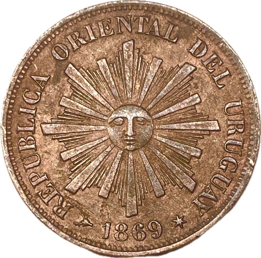 MU_ Uruguay - 1 Centésimo - 1869 H