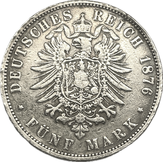 ME_ Alemania, Prusia - 5 Marcos - 1876