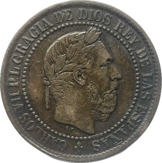 ME_ España, Carlos VII- 5 céntimos de peseta - 1875