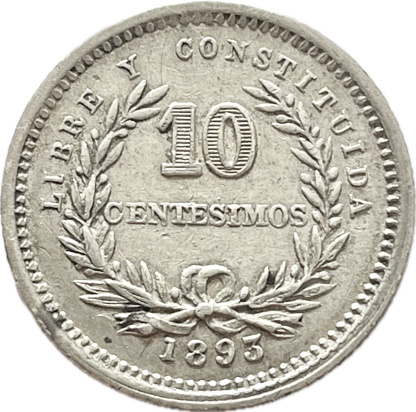 Uruguay - 1893 - Variante Sin Ceca - 10 Centésimos