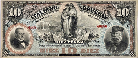 Uruguay - 1887 - 10 Pesos - Banco Italiano del Uruguay