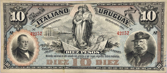 Uruguay - 1887 - 10 Pesos - Banco Italiano del Uruguay