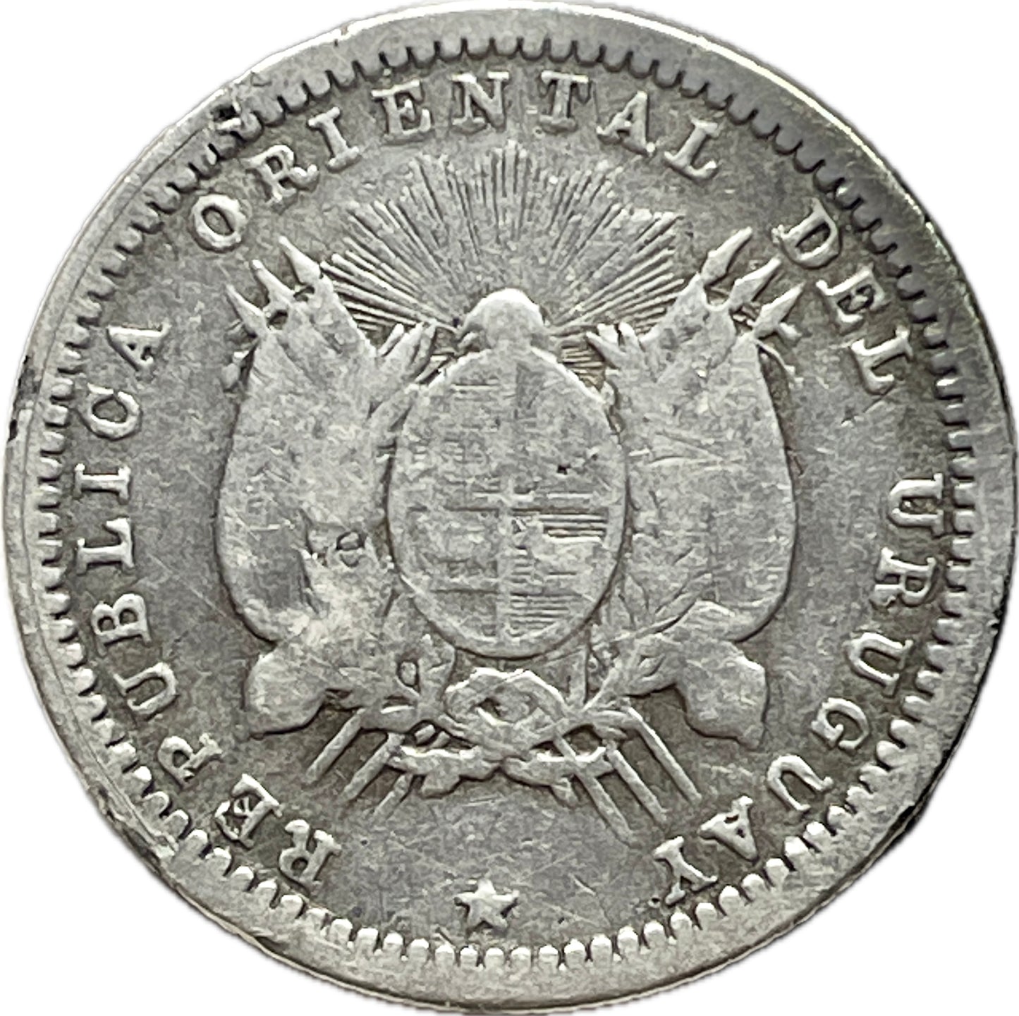 MU_ Uruguay - Ancla Invertida - 10 Centésimos 1877 - 21.2.A