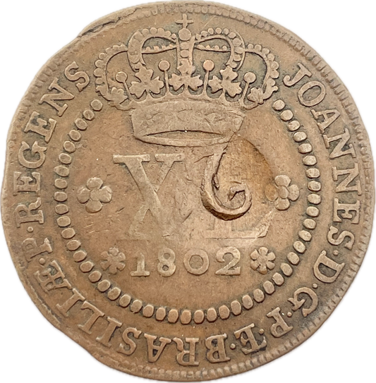 Brasil - 1802 - 20 Reis sobre 40 Reis