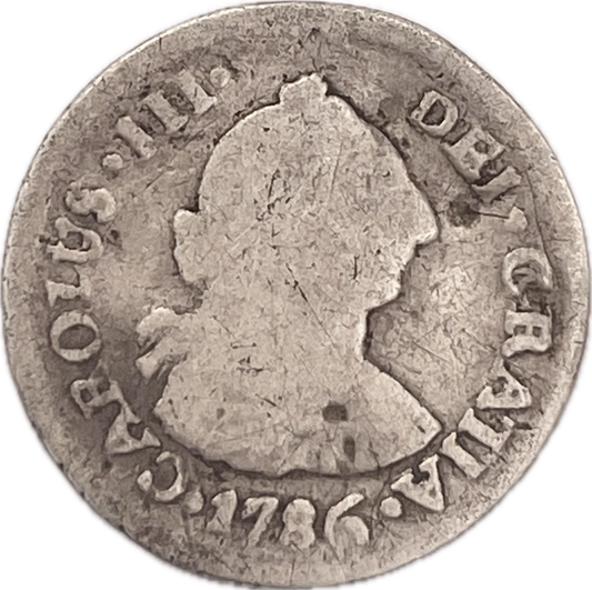 España Colonial - 1786 - Santiago - 1/2 Real