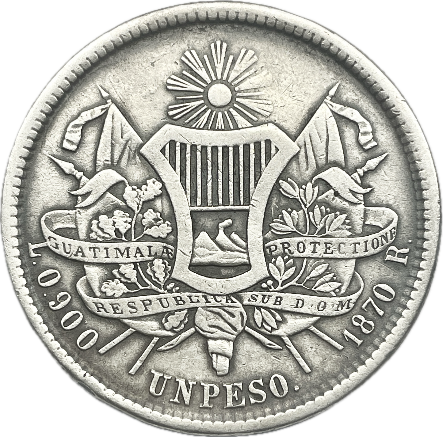 AM_ Guatemala - Un Peso - 1870