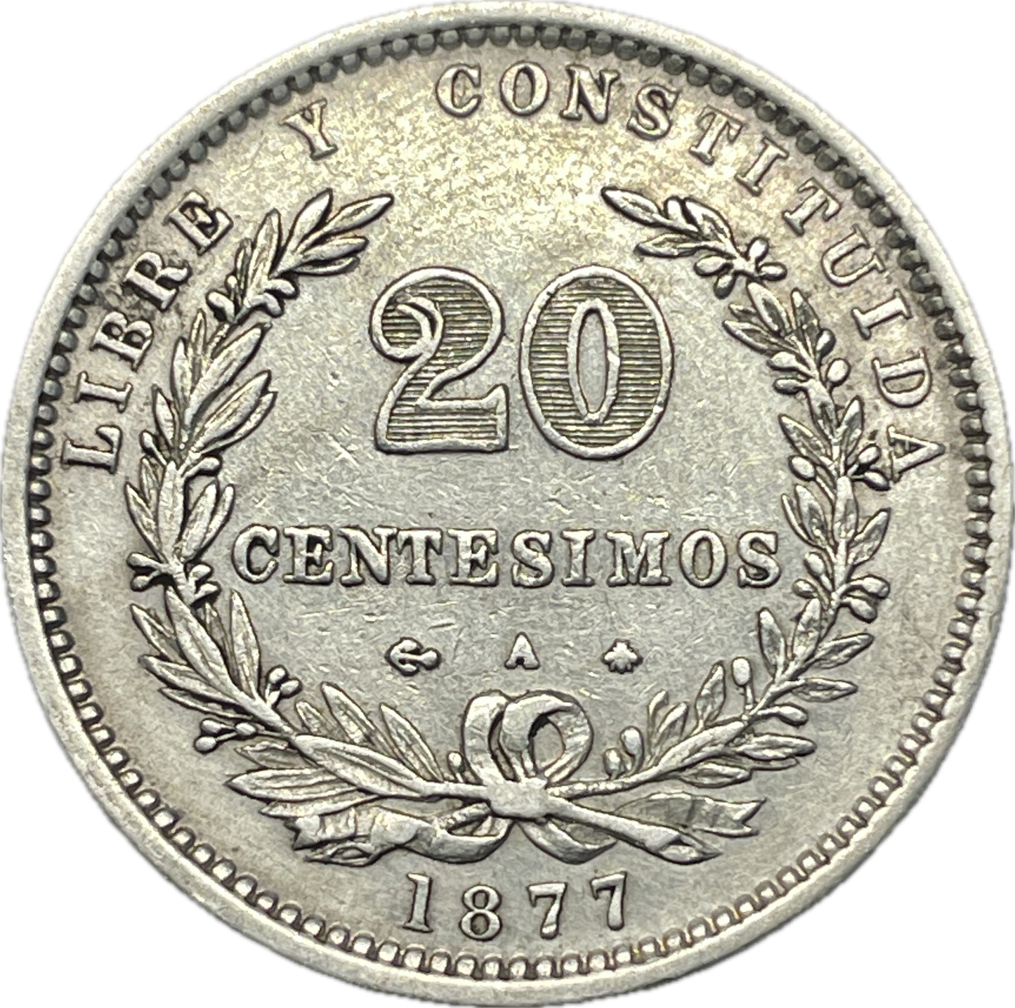 Uruguay - 1877 - 20 Centesimos
