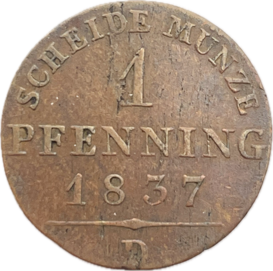 Alemania - 1837 D - Prusia - 1 Pfenning