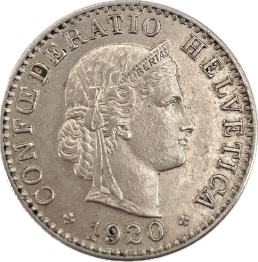 Suiza - 1920 - 20 Rapeen - Sin Circular