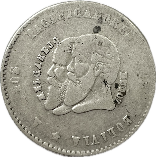 Bolivia - 1865 - 1/2 Melgarejo - Barba Corta