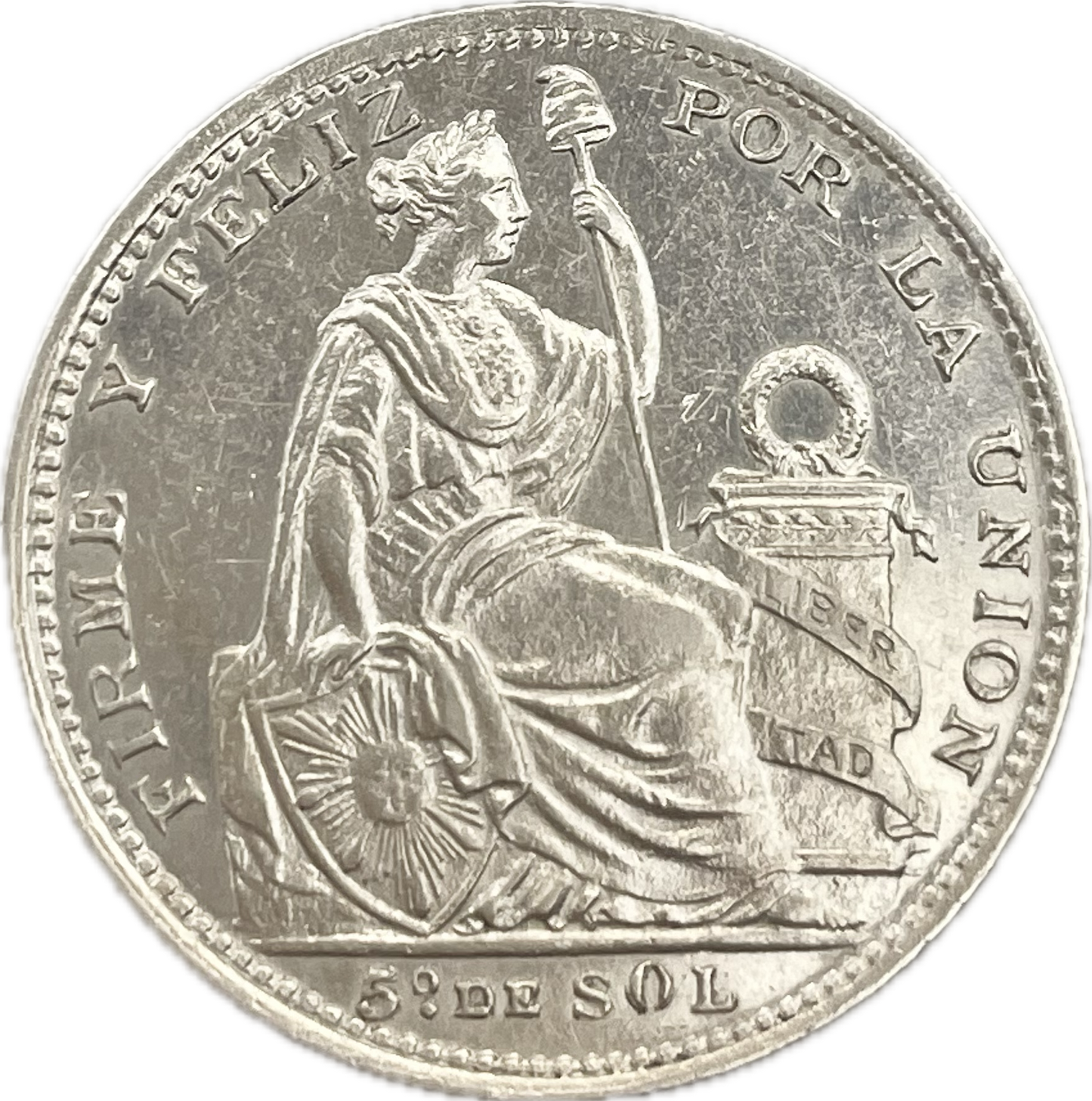 Perú - 1899 - 1/5 Sol - Sin Circular