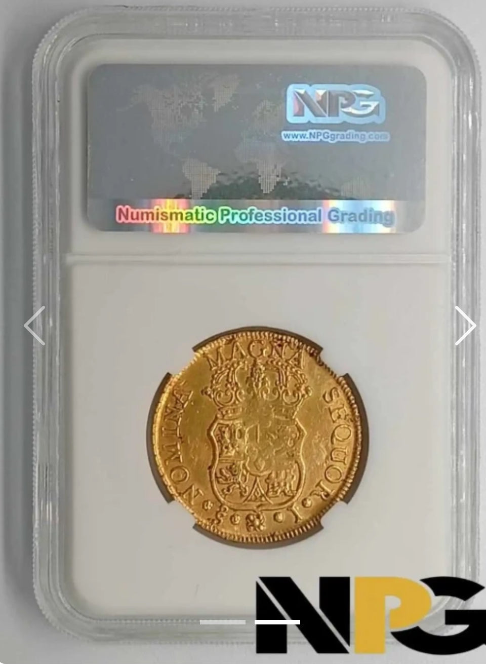 España Colonial - 1749 - Chile - 4 Escudos - Naufragio Nuestra señora de la Luz