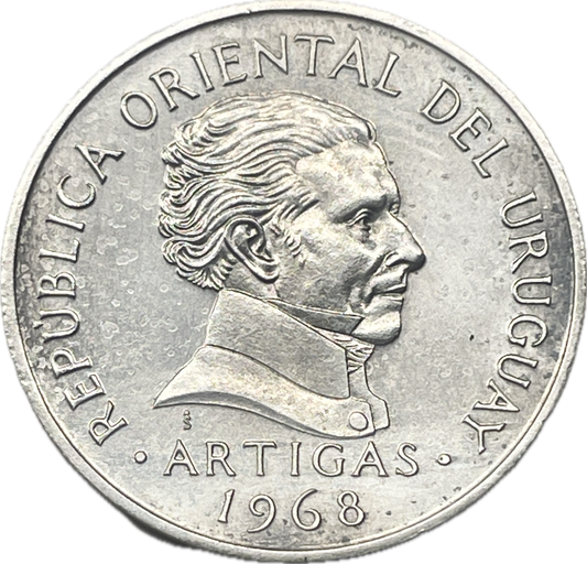 MU_ Uruguay - 10 Pesos 1968 - Ensayo en Plata