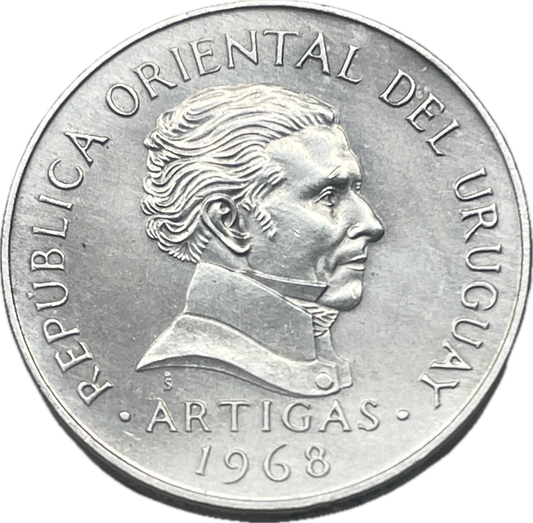 MU_ Uruguay - 5 Pesos 1968 - Ensayo en Plata