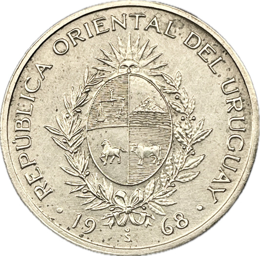 MU_ Uruguay - 20 Pesos 1968 - Ensayo en Plata
