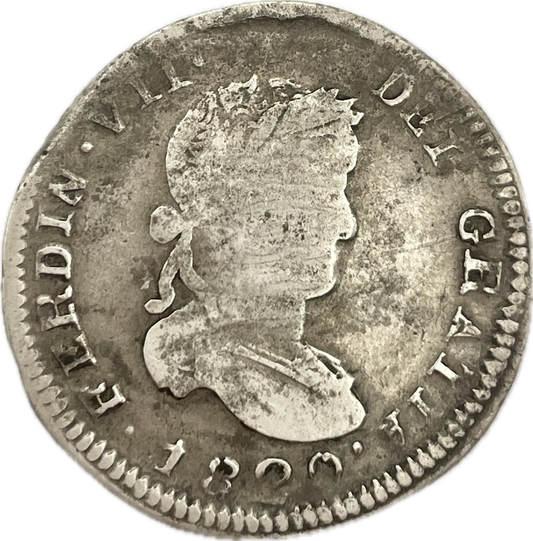 España Colonial - 1820 - Zacatecas, México - 2 Reales