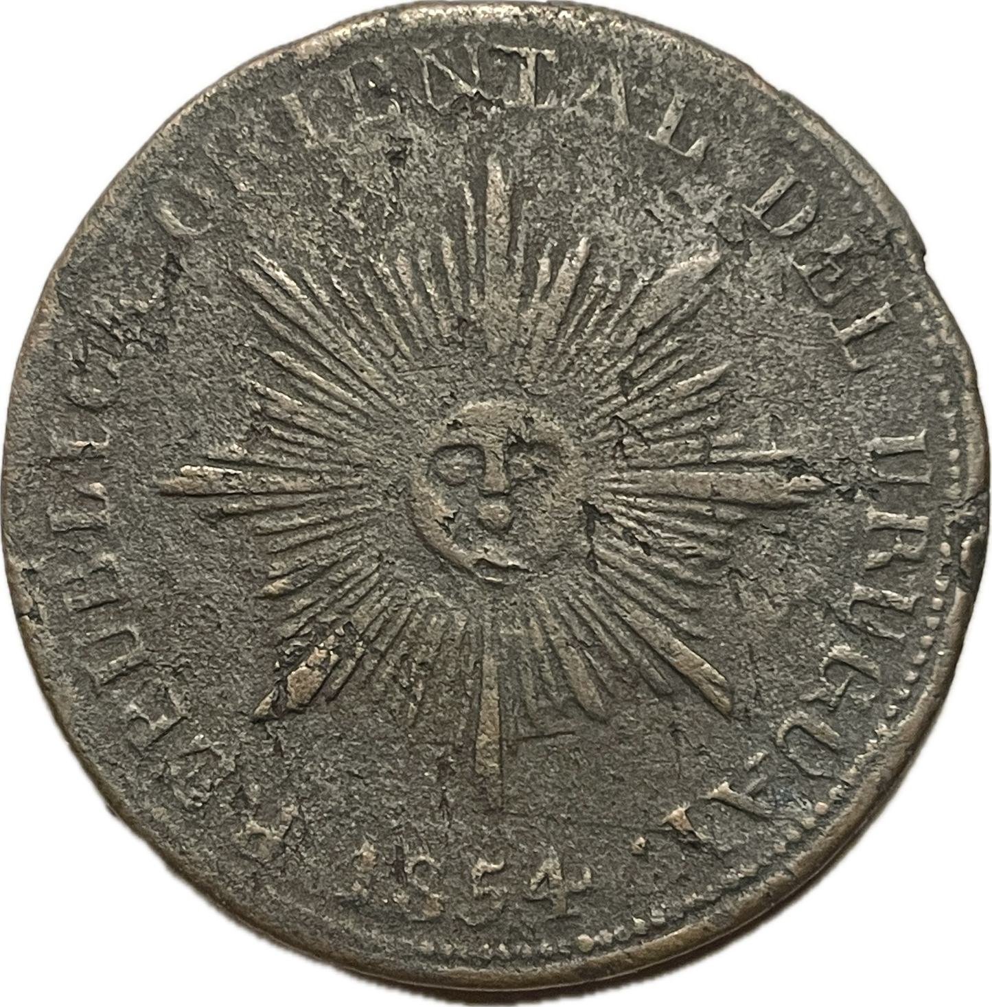 Uruguay - 1854 - 20 Centésimos - variante 20 grande