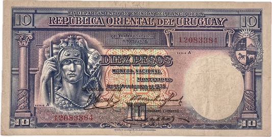 Uruguay - 1935 - 10 Pesos - Banco de la Republica Oriental del Uruguay