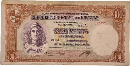Uruguay - 1935 - 100 Pesos - 9.VII.1 - Banco de la República Oriental del Uruguay