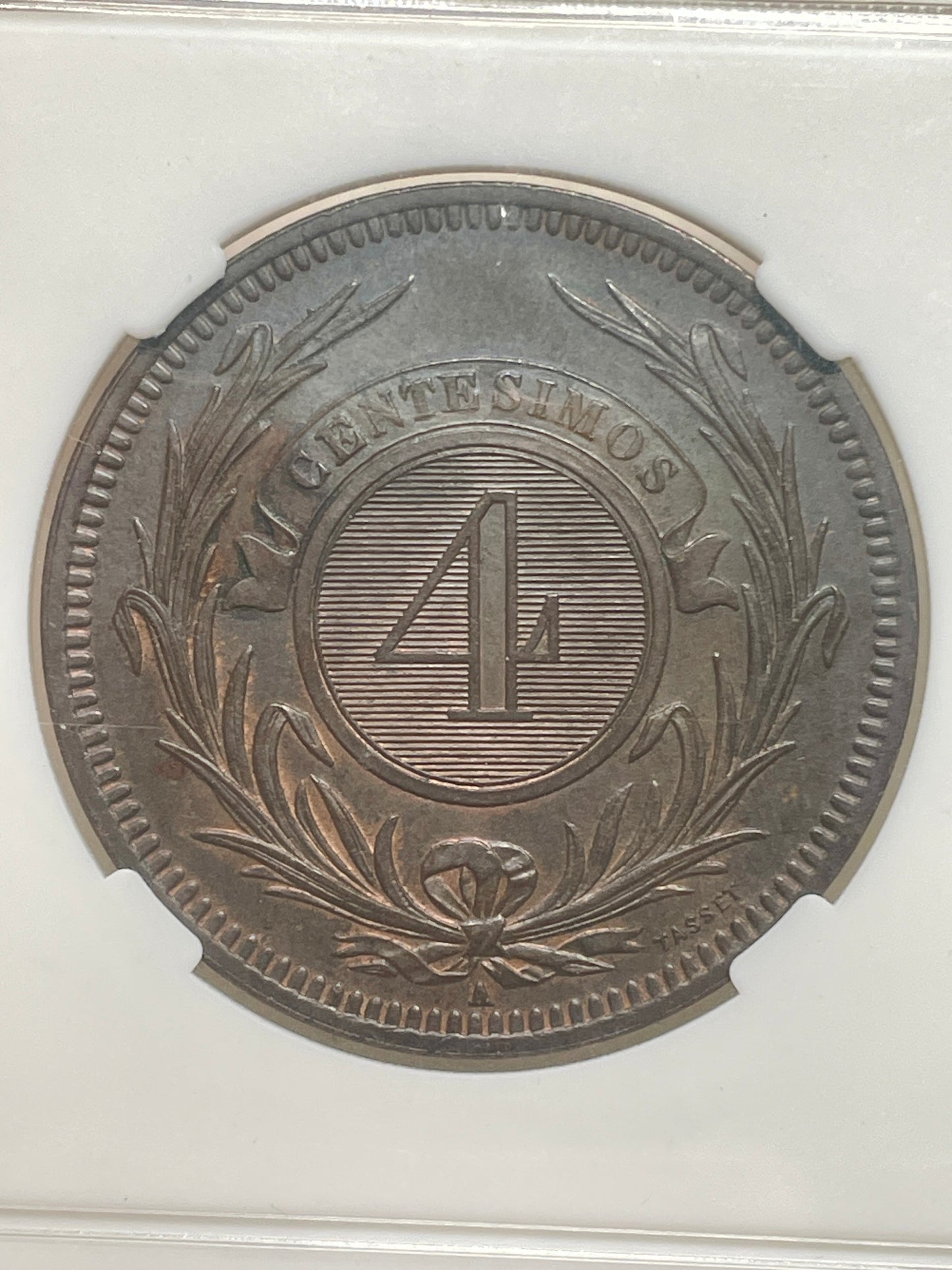 Uruguay - 1869A - 4 Centésimos - MS 64