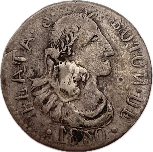 Botón Gauchesco de Plata - 1820 - Escudo Español