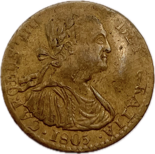 Botón Gauchesco - 1805 - 8 Reales, Lima - Carlos IV