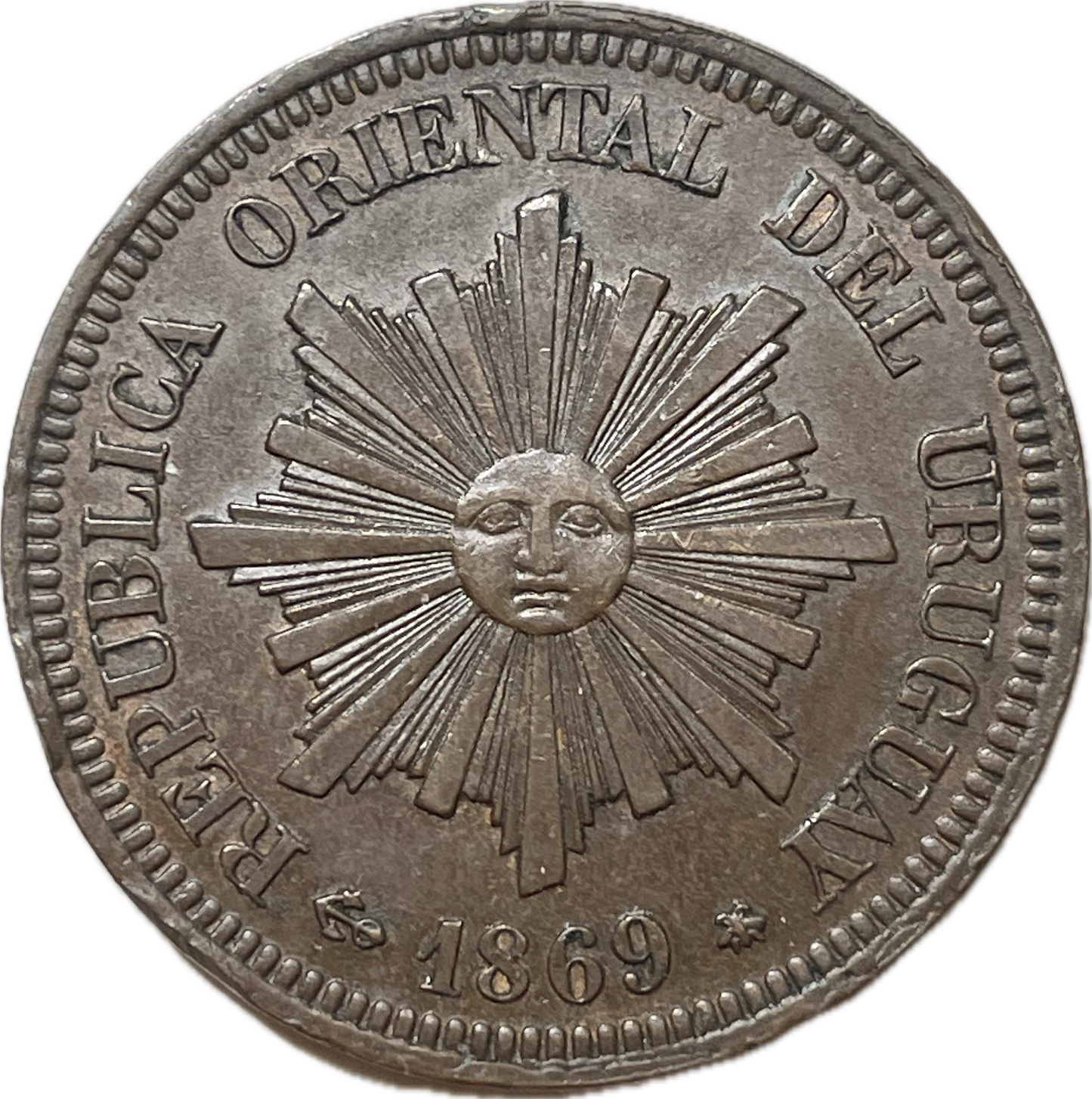 Uruguay - 1869 - 2 Centésimos - Sin Circular