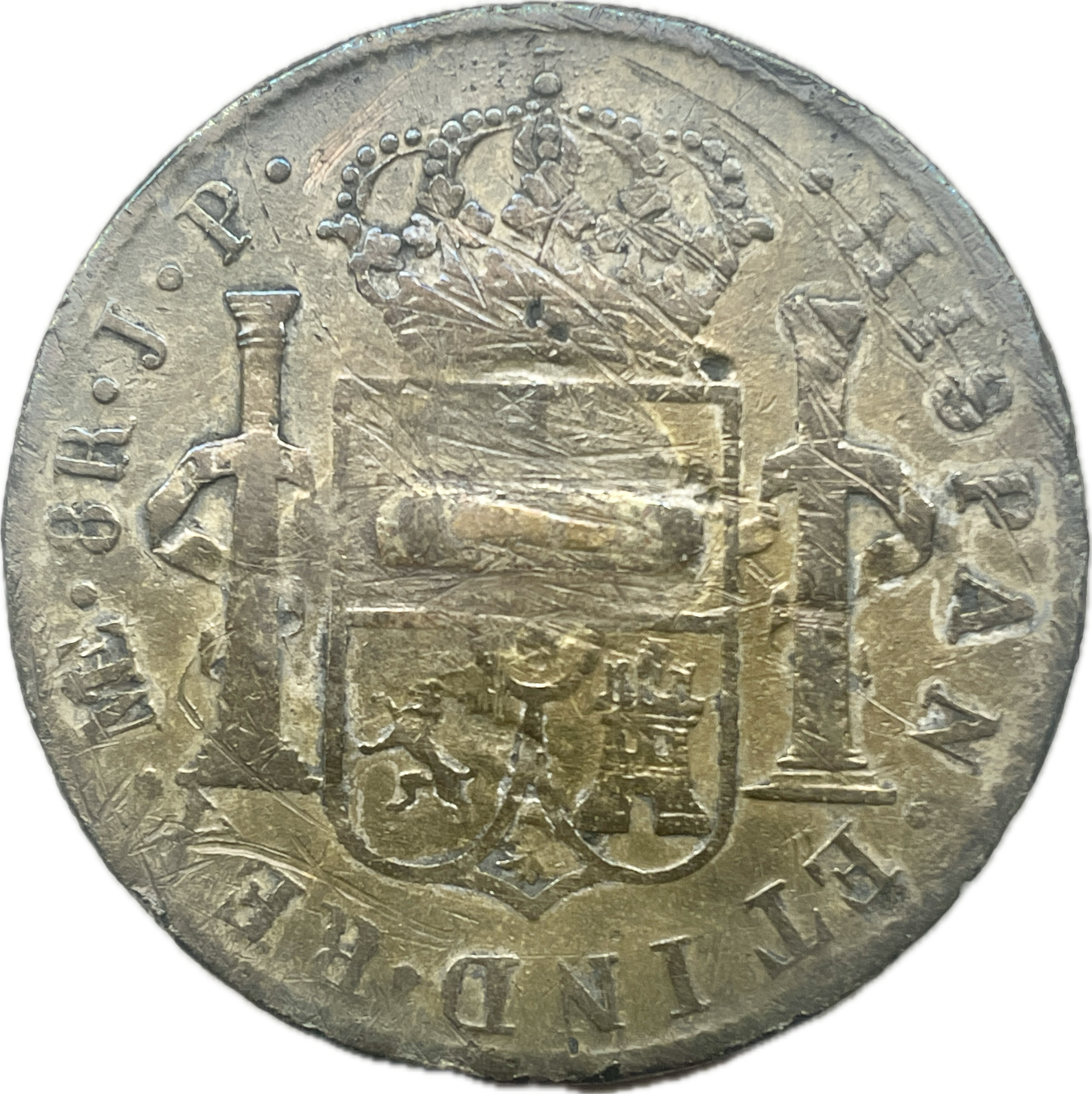 Bot n Gauchesco 8 Reales Espa oles Lima 1805 Numism tica Magallanes Bot n Gauchesco 8 Reales Espa oles Lima 1805 Numism tica Magallanes